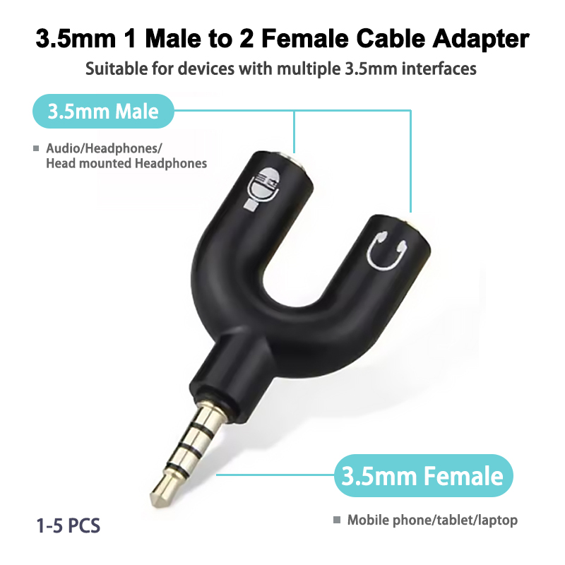 3.5mm headphone splitter micro - Earphone Splitter Jack recension och pris